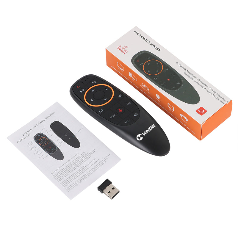G10 Black Remote Control, 2.4G Remote Control, for Home Office with Gyroscope Control Computers, Projectors and Other Entertainment Devices Air Mouse