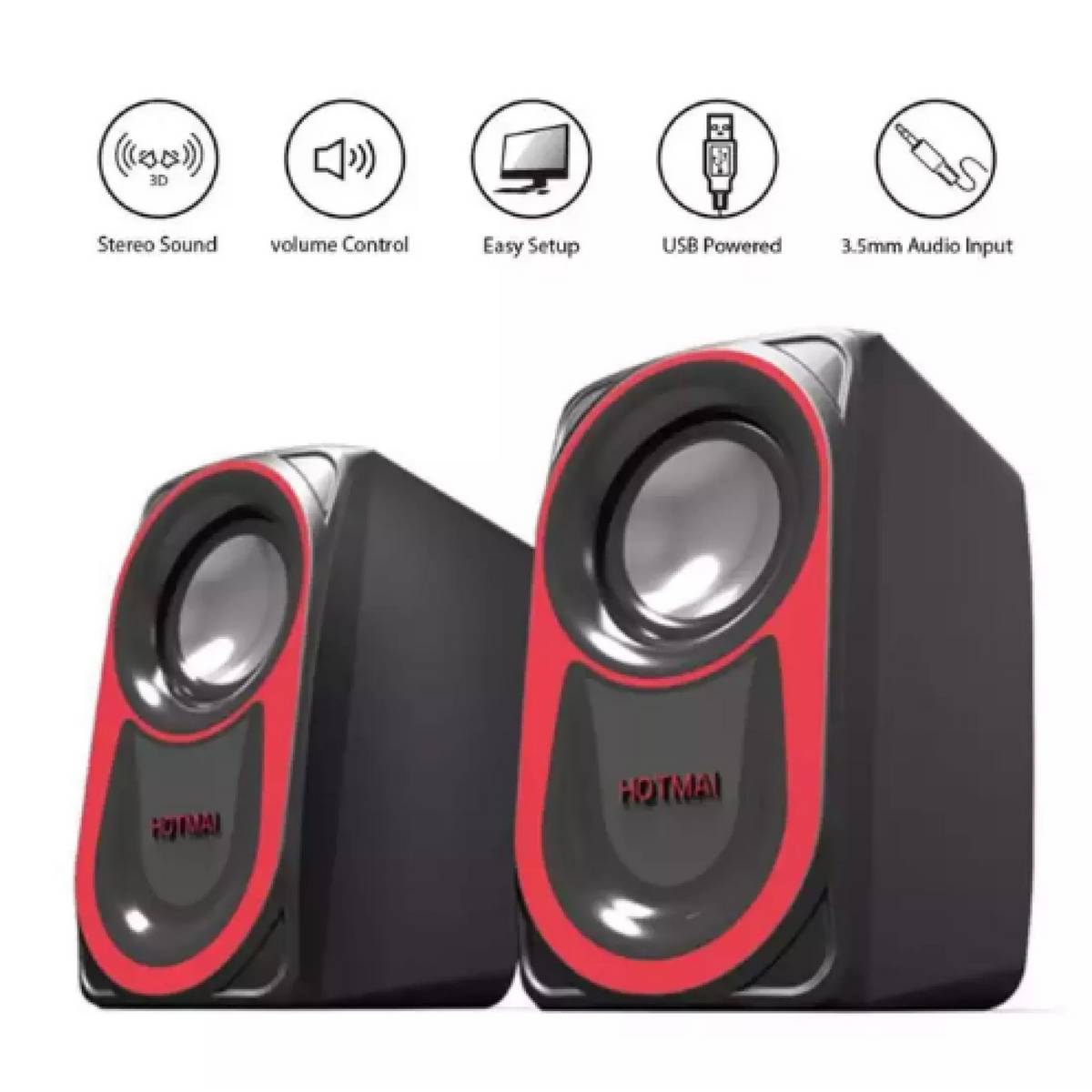 Hotmai HN 88 2.0 Multimedia Speaker Support PC / Phone / Laptop SB Computer