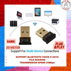 USB Bluetooth Adapter, Low Power USB Bluetooth 5.1 for Desktop, Laptop