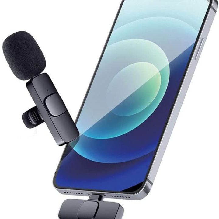 Wireless k8 MICROPHONE Vlogging Mic with Microphone Accessories Video for Type C and IOS Lightining & 3.5mm Jack