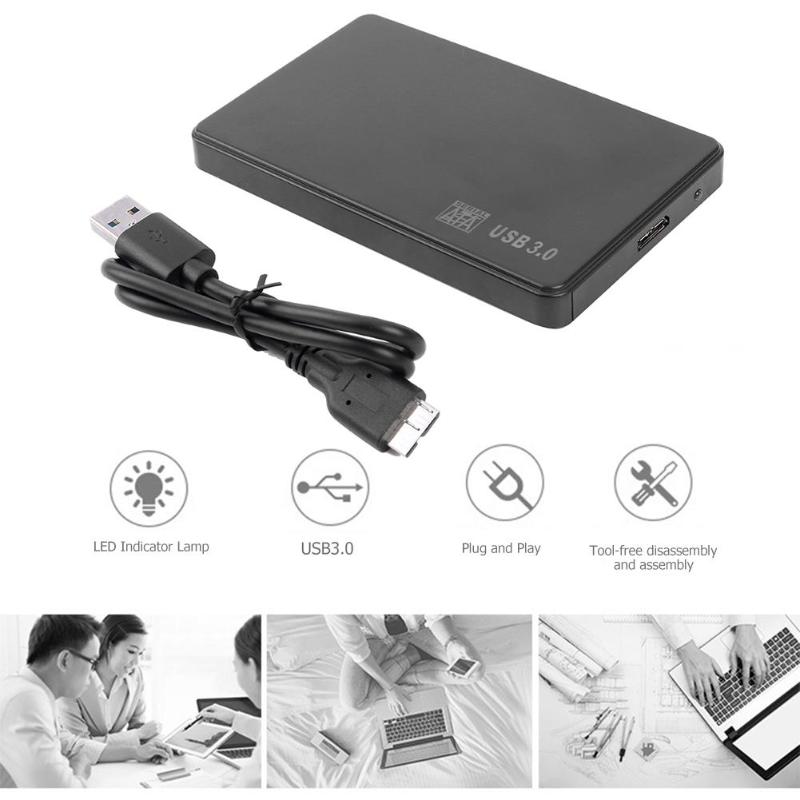 USB 3.0 External HDD + SSD Case, SATA  6Gbps Hard drive Case - HDD SSD 2.5 inch USB