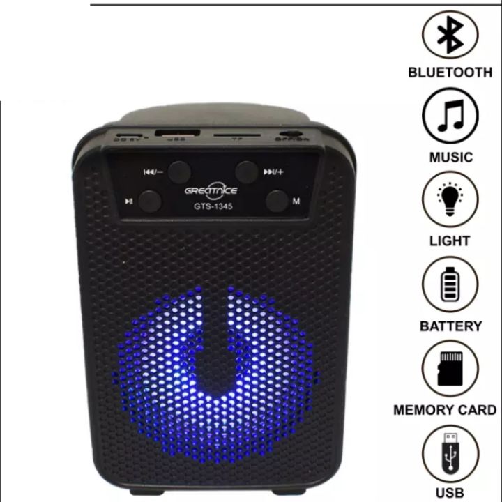 GTS 1345, 1346, 1372 3 inch Rechargeable Wireless Speaker With FM Radio USB & SD Card with Extra Base