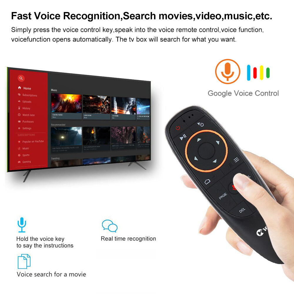 G10 Black Remote Control, 2.4G Remote Control, for Home Office with Gyroscope Control Computers, Projectors and Other Entertainment Devices Air Mouse