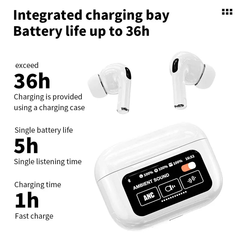 A9 Pro ANC/ENC Touch Screen Wireless Earbuds